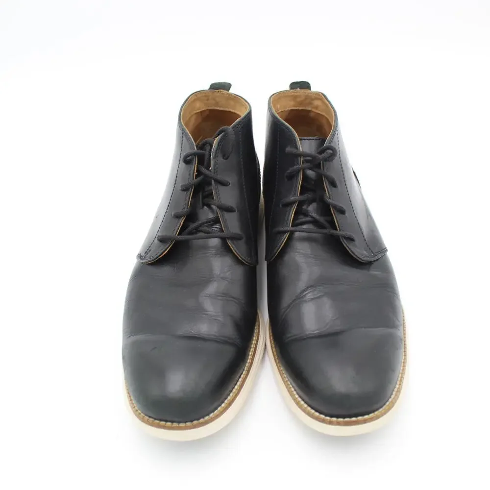 Cole Haan Grand Leather Boots Mens 11 Black Chukka Casual Comfort Office Travel